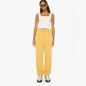 MOTHER Yellow Drawstring Wide-Leg Pants